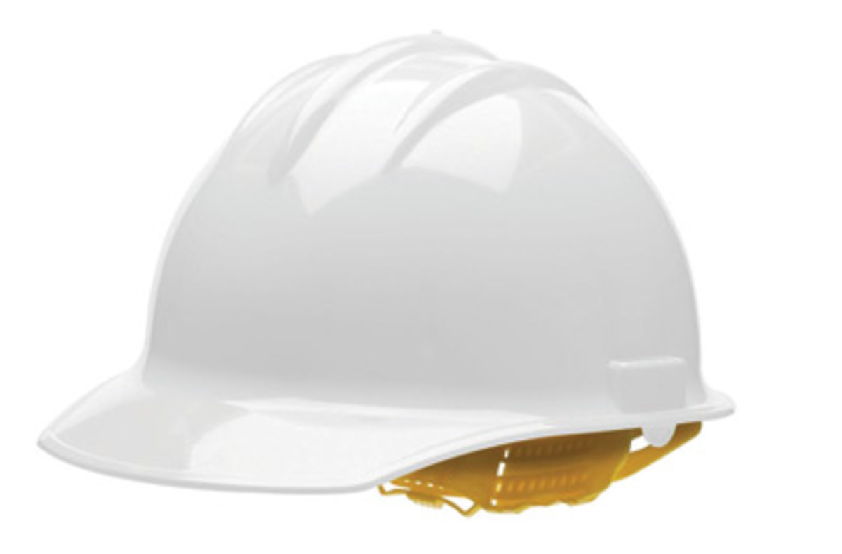 Bullard® White HDPE Cap Style Hard Hat With 6 Point Pinlock/Pinlock Suspension