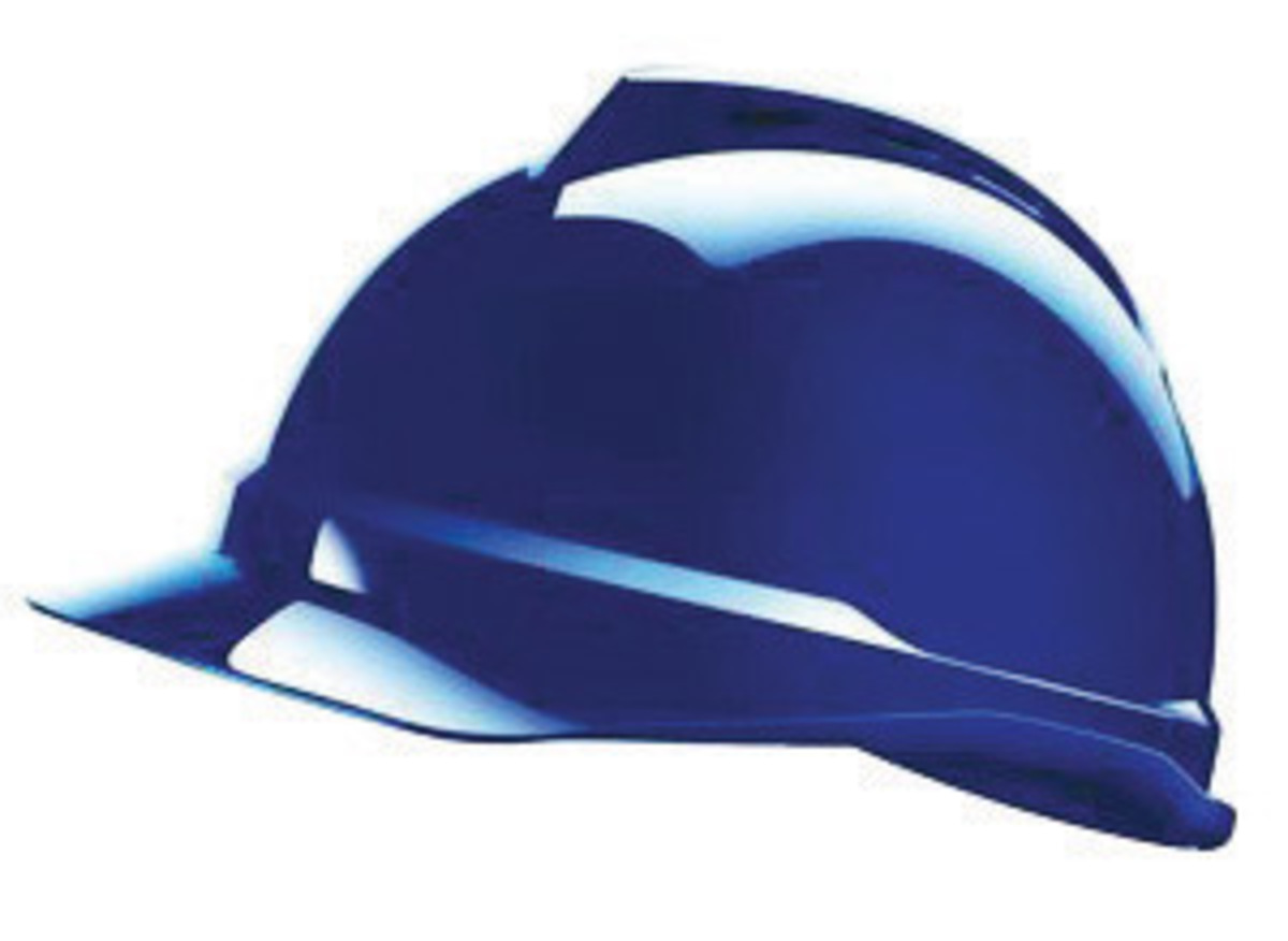 MSA Blue Polyethylene Cap Style Hard Hat With Ratchet/4 Point Ratchet Suspension