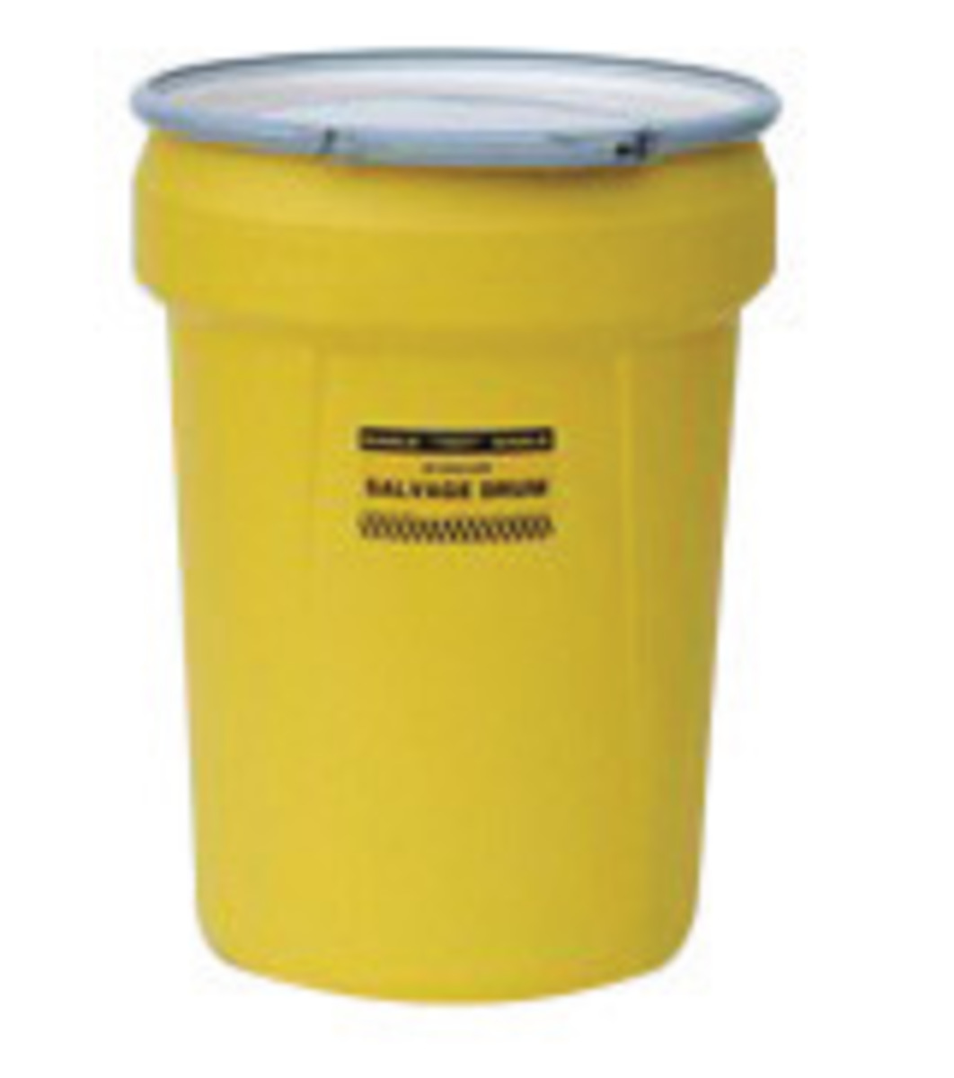 Eagle 30 Gallon Yellow HDPE Containment Salvage Drum With Metal Lever-Lock Ring