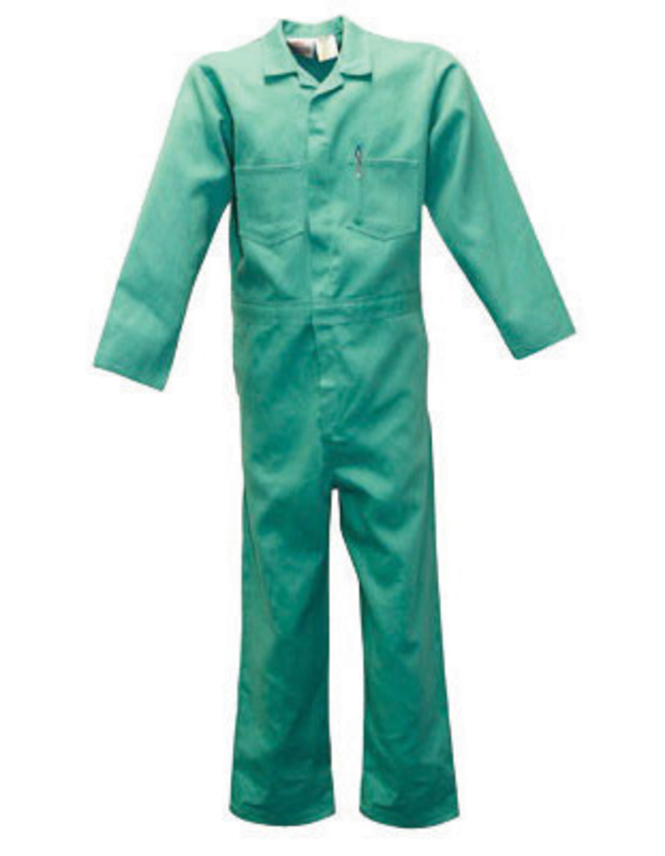 Stanco Safety Products™ Size 4X Green Cotton Flame Resistant Coveralls With Front Zipper Closure