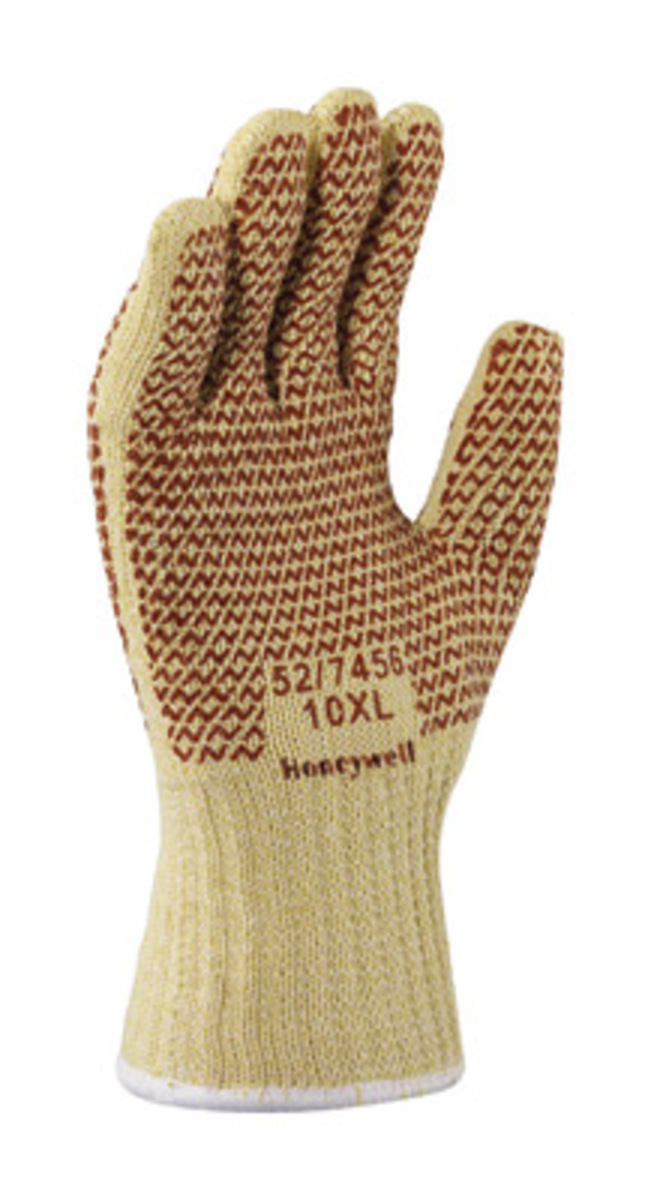 Honeywell Yellow, White And Rust 7 Gauge Kevlar® And Cotton Hot Mill Gloves With Knit Wrist