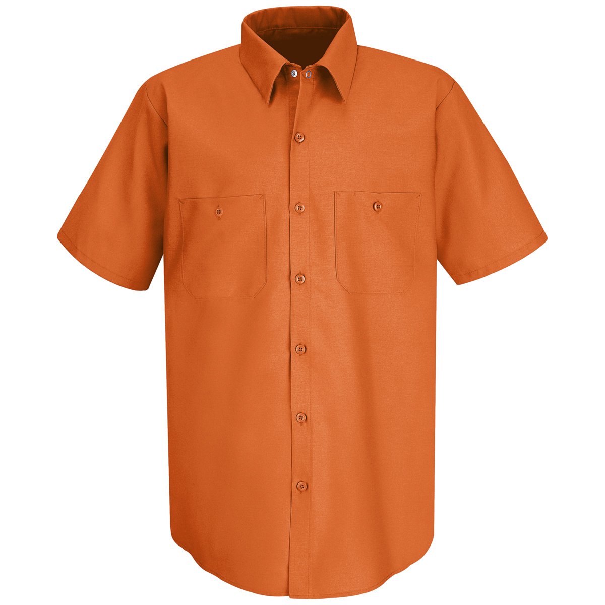 Red Kap® Medium/Regular Orange 4.25 Ounce Polyester/Cotton Shirt With Button Closure