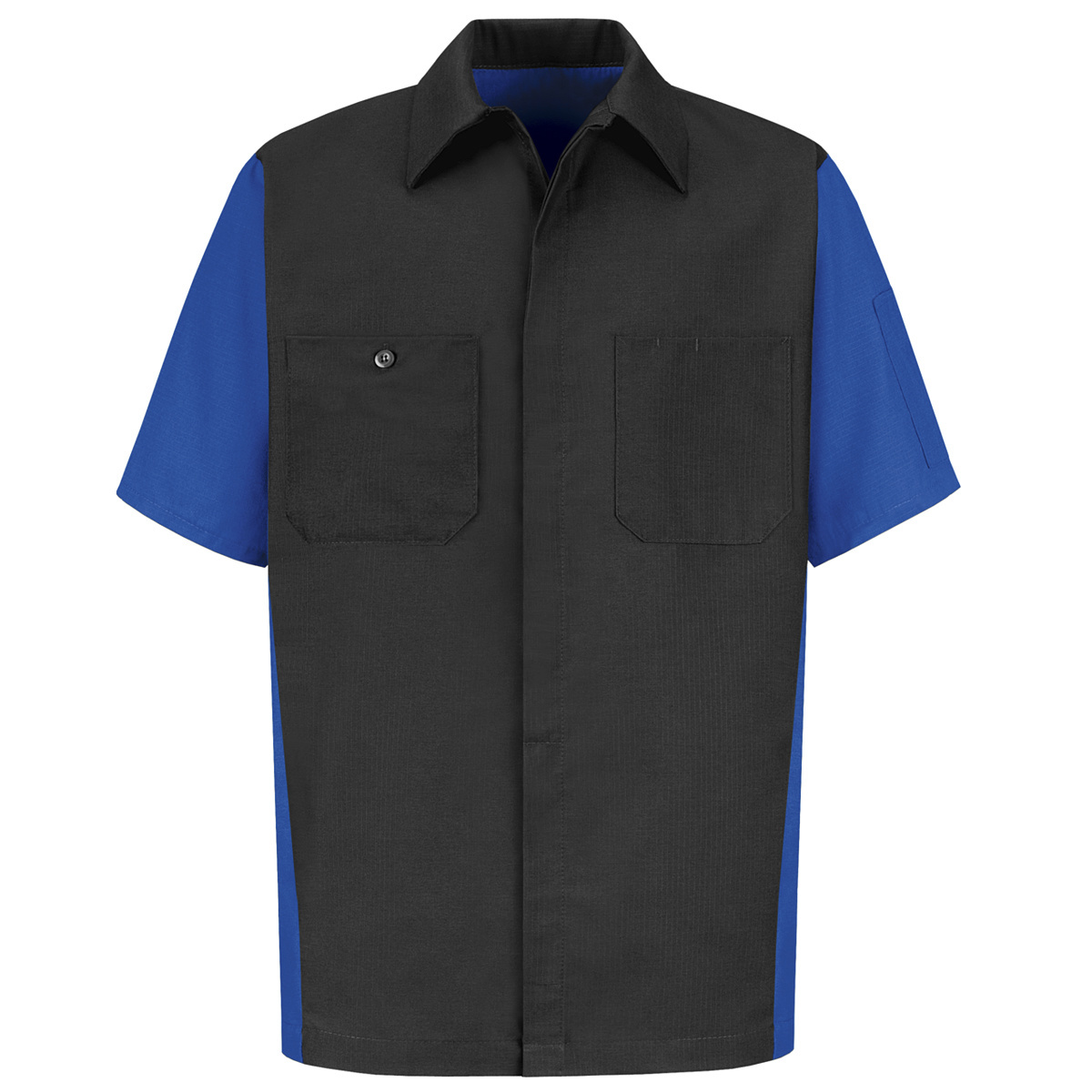 Red Kap® Large/Regular Gray And Blue 4.25 Ounce Polyester/Cotton Shirt With Button Closure