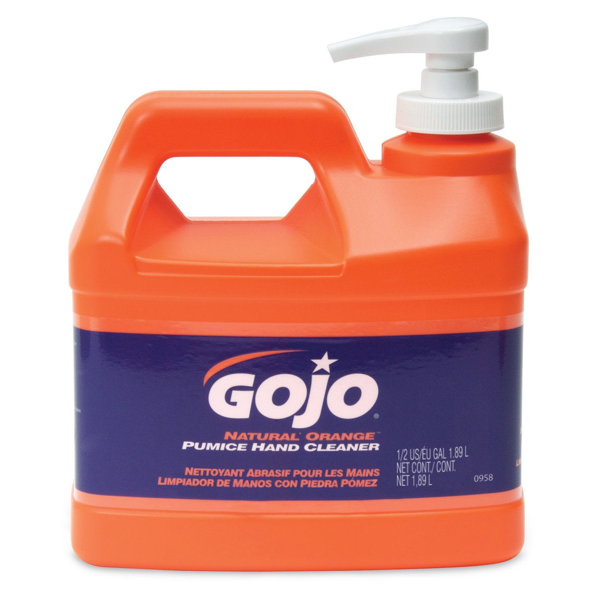 GOJO® 1/2 Gallon Bottle White NATURAL* ORANGE™Citrus Scented Heavy Duty Hand Cleaner (Availability restrictions apply.)