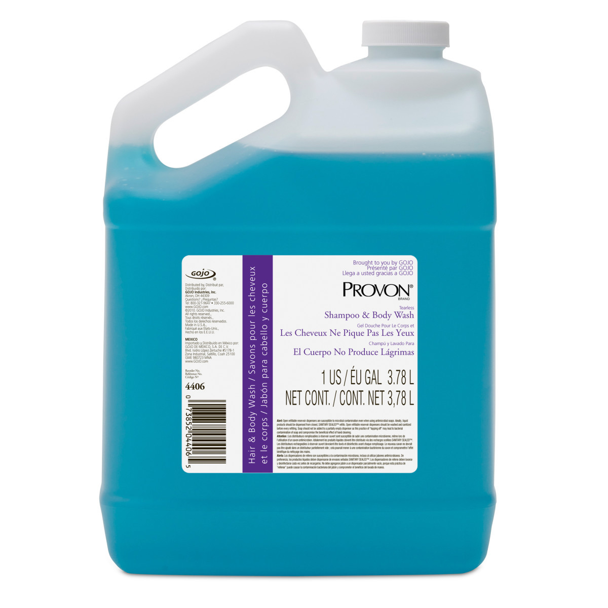 GOJO® 1 Gallon Bottle Blue PROVON® Spring Rain Scented Shampoo And Handwash (Availability restrictions apply.) GOJO® 1 Gallon Bottle Blue PROVON® Spring Rain Scented Shampoo And Handwash (Availability restrictions apply.)