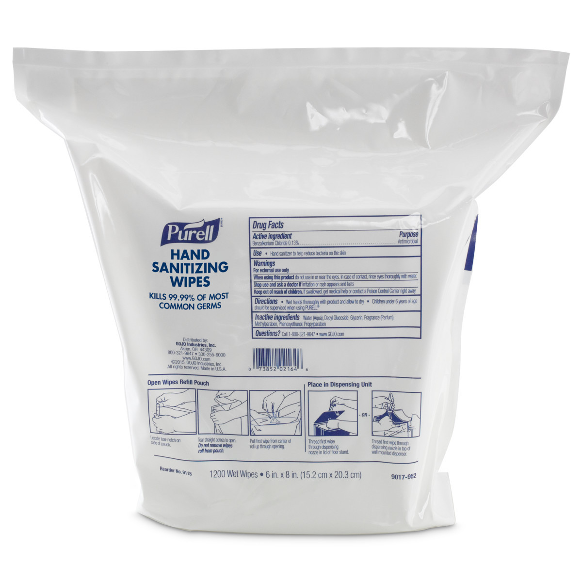 GOJO® 1200 Count Refill PURELL® Fragrance-Free Hand Sanitizer Wipes (Availability restrictions apply.)