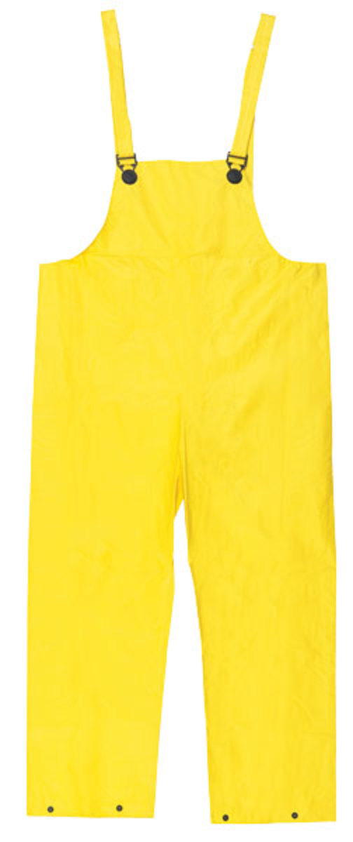 MCR Safety® Yellow Wizard .28 mm Nylon And PVC Bib Pants With Take Up Snaps On Ankles