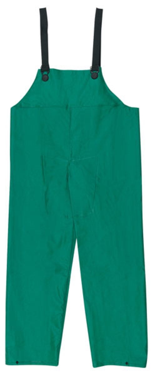 MCR Safety® Green Dominator .42 mm Polyester And PVC Bib Pants With Take Up Snaps On Ankles