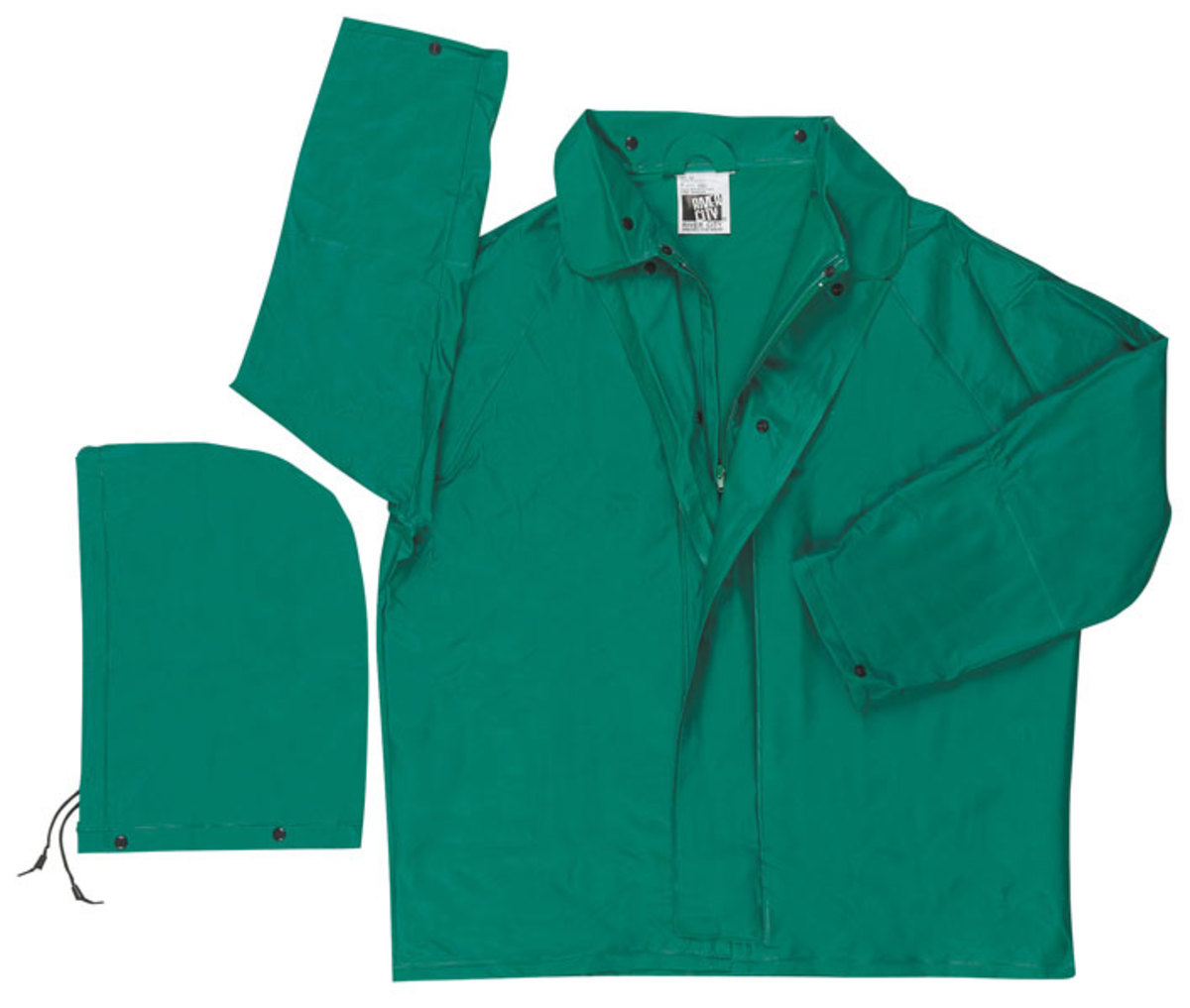 MCR Safety® Green Dominator .42 mm Polyester And PVC 2-Piece Jacket With Detachable Hood