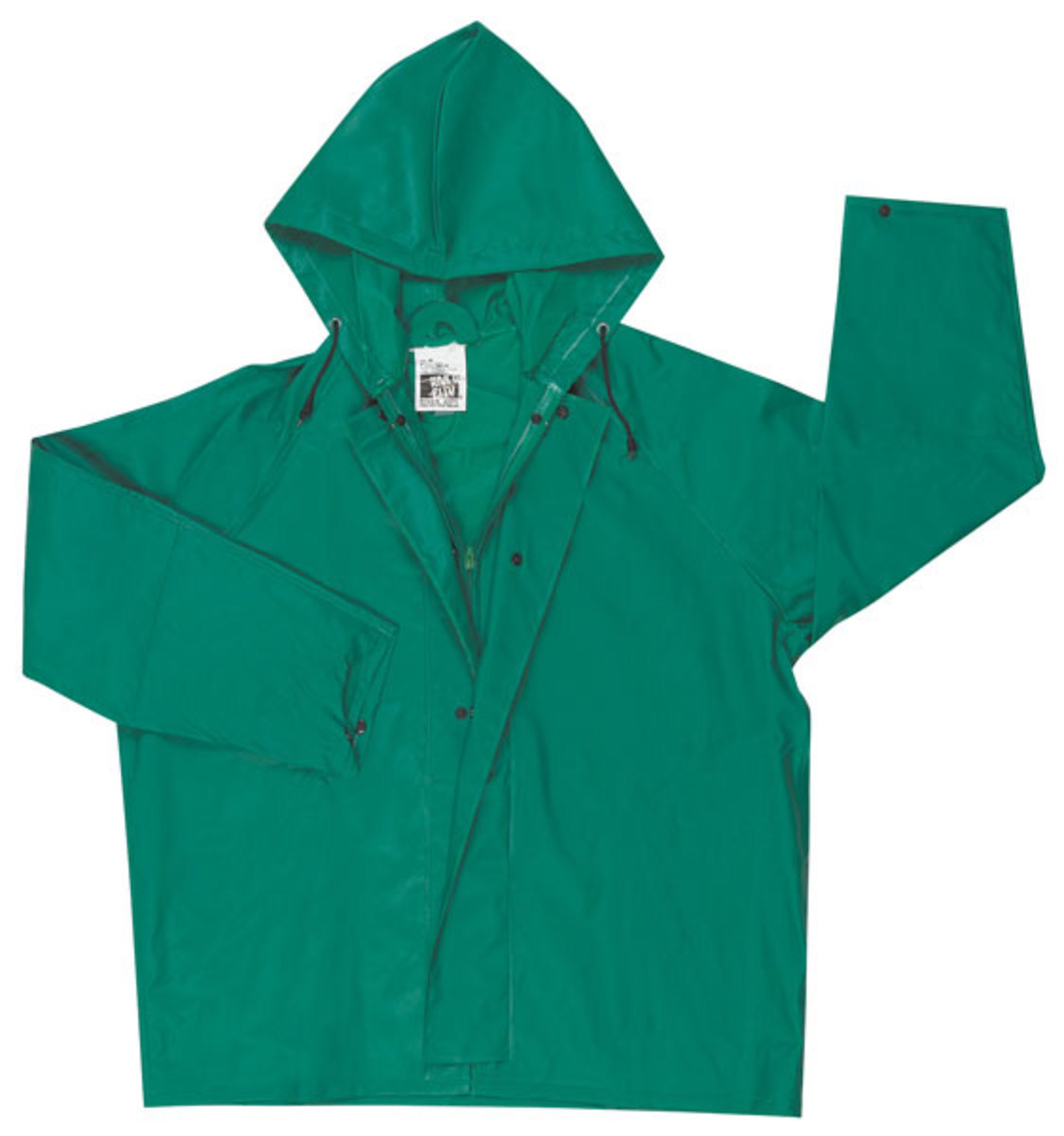 MCR Safety® Green Dominator .42 mm Polyester And PVC Jacket With Attached Hood