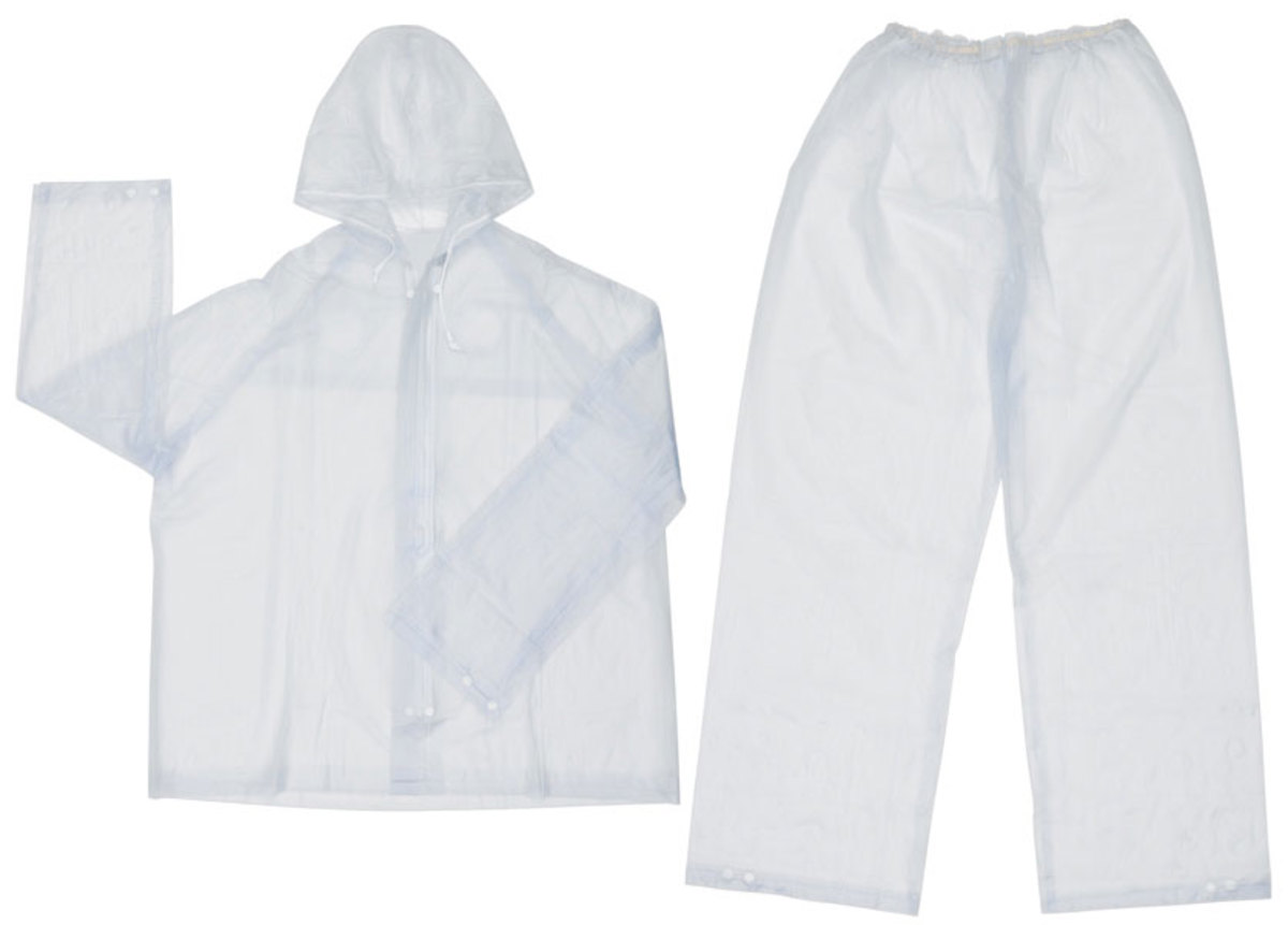 MCR Safety® Clear Squall .2 mm PVC 2-Piece Rain Suit With Attached Hood And Elastic Waist Pants