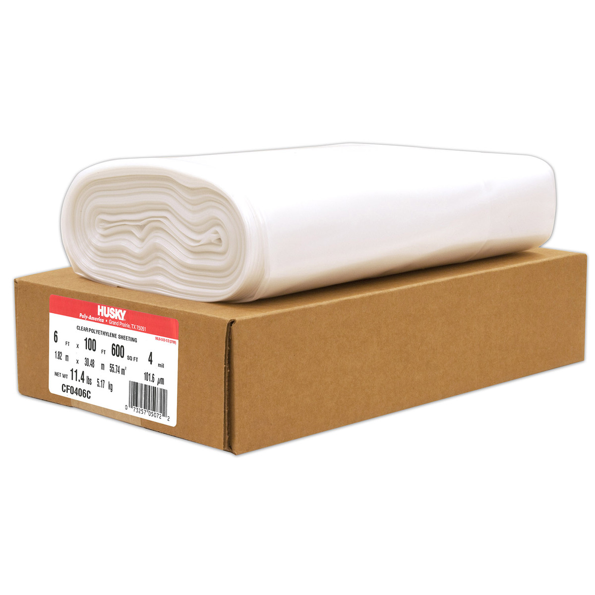 PolyAmerica 6 X 100 Clear 4 mil Polyethylene Husky Pl POACF0406C for sale online at autumn supply