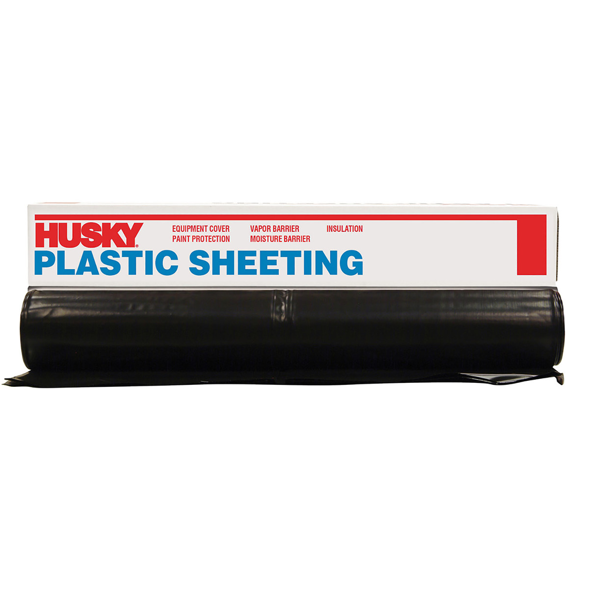 Poly-America 12' X 100' Black 4 mil Polyethylene Husky Plastic Sheeting