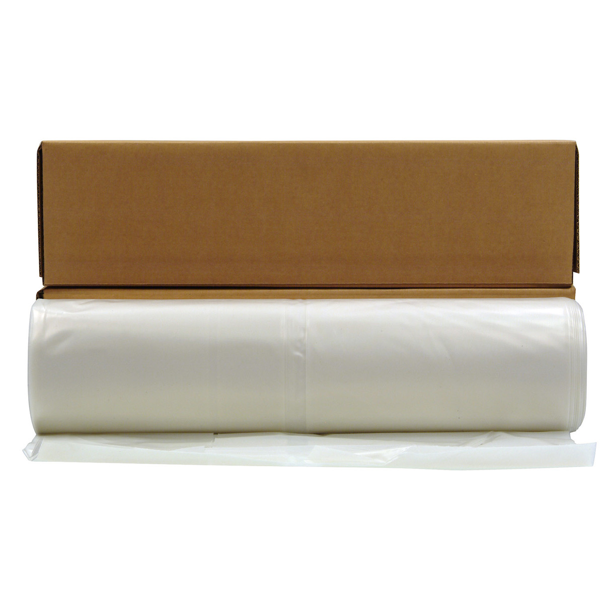 Poly-America 12' X 100' Clear 6 mil Polyethylene Husky Fire Retardant Plastic Sheeting