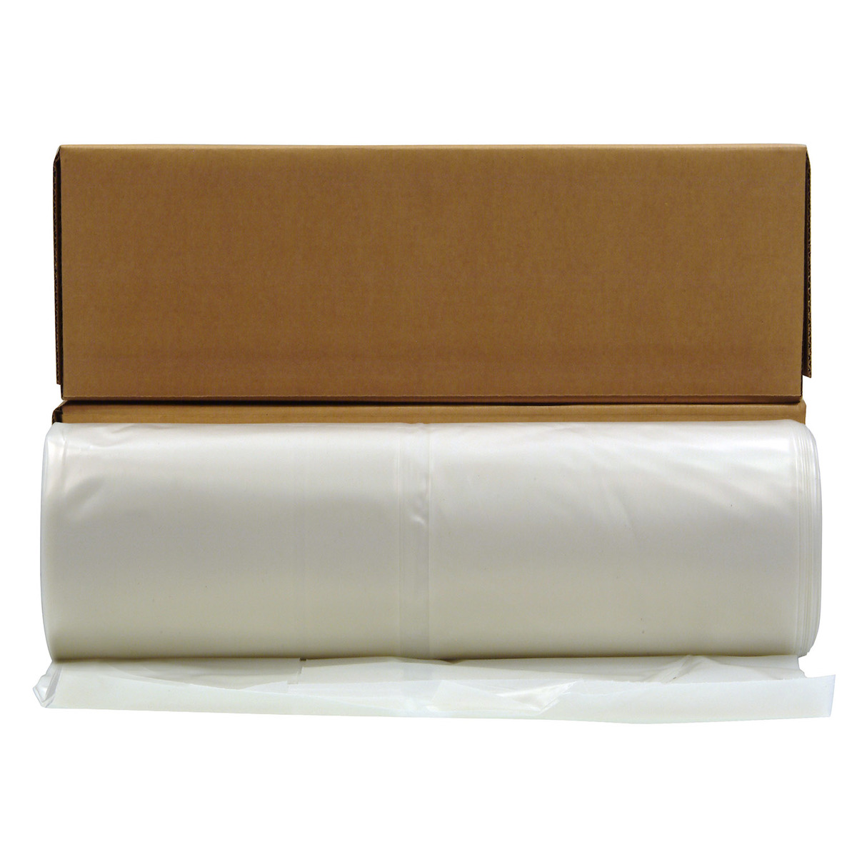 Poly-America 20' X 100' Clear 10 mil Polyethylene Husky Fire Retardant Plastic Sheeting