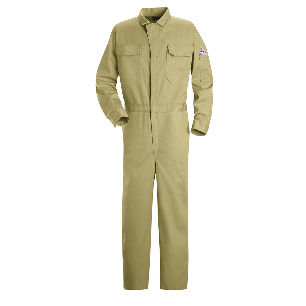 Bulwark® 54 Tall Khaki EXCEL FR® Twill Cotton Flame Resistant Coveralls With Zipper Front Closure
