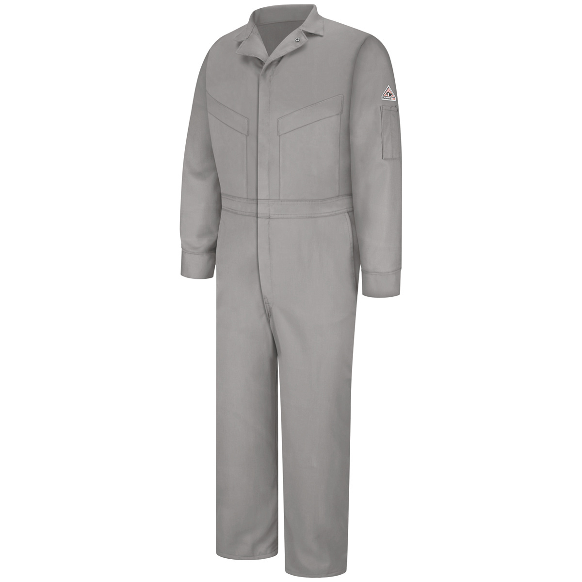 Bulwark® 50 Regular Gray EXCEL FR® ComforTouch® Sateen/Cotton/Nylon Water Repellent Flame Resistant Coveralls With Zipper Front