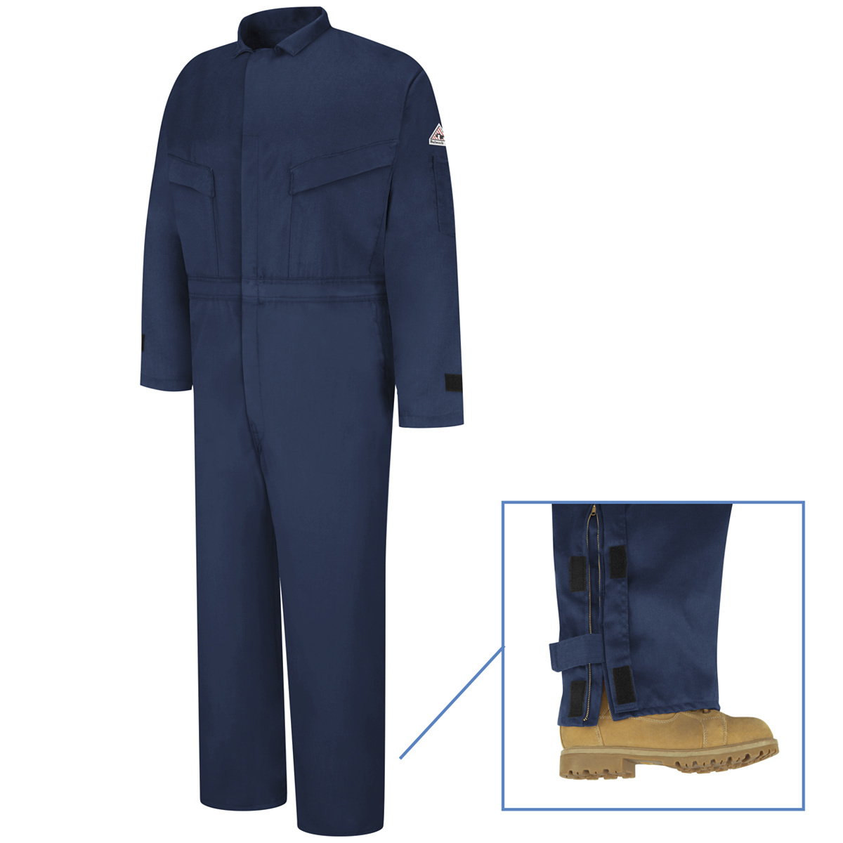 Bulwark® Regular Navy Cotton Nylon Flame Resistant Coverall Bulwark® Regular Navy Cotton Nylon Flame Resistant Coverall