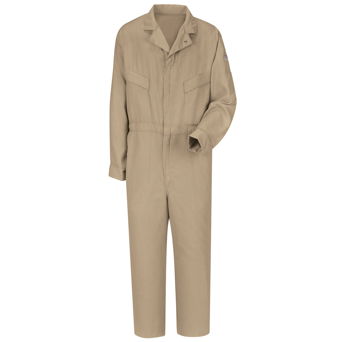 Bulwark® Regular Khaki Modacryclic® Lyocell Aramid Flame Resistant Coverall With Zipper Closure Bulwark® Regular Khaki Modacryclic® Lyocell Aramid Flame Resistant Coverall With Zipper Closure