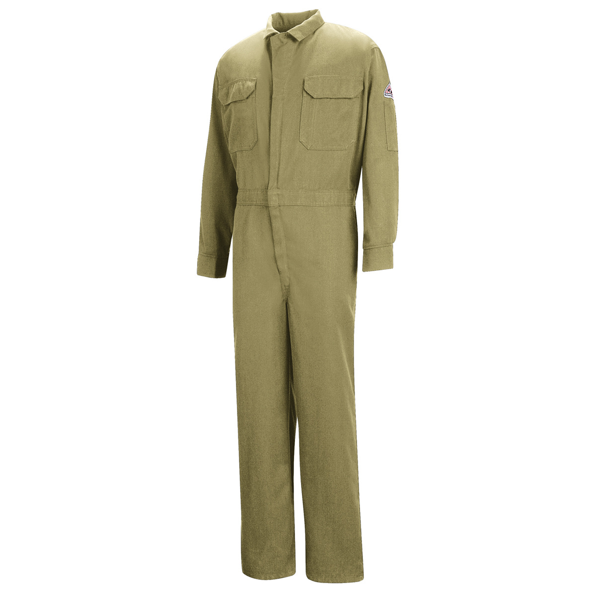 Bulwark® 46 Regular Khaki Modacrylic/Lyocell/Aramid Water Repellent Flame Resistant Coveralls With Zipper Front Closure