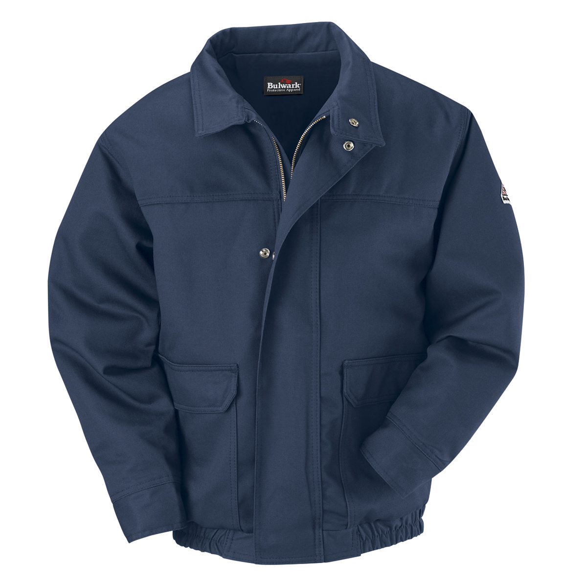 Bulwark® Large Regular Navy Blue Westex Ultrasoft® Twill/Cotton/Nylon Water Repellent Flame Resistant Jacket With Cotton Lining