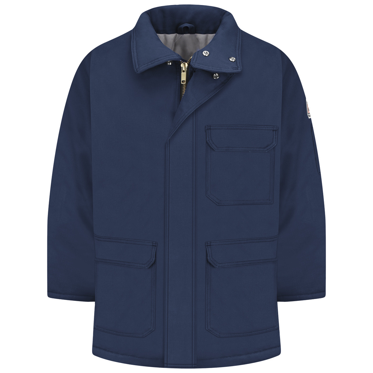 Bulwark® Small| Regular Navy Blue Westex Ultrasoft® Twill/Cotton/Nylon Water Repellent Flame Resistant Parka With Cotton Lining