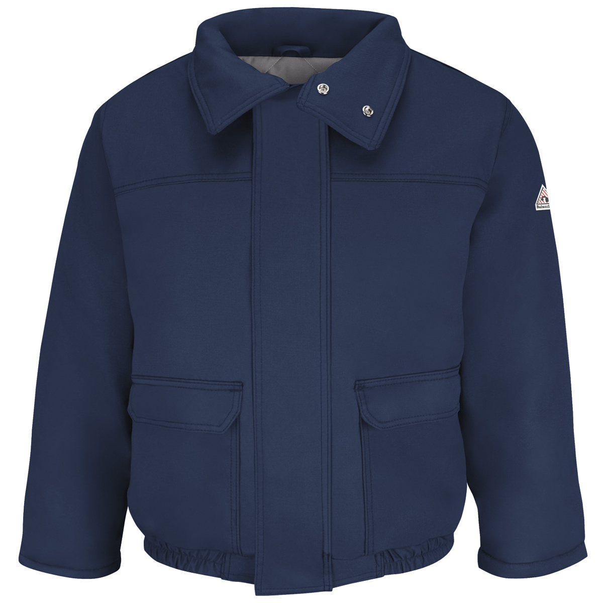 Bulwark® Large Regular Navy Blue Westex Ultrasoft® Twill/Cotton/Nylon Water Repellent Flame Resistant Jacket With Cotton Lining