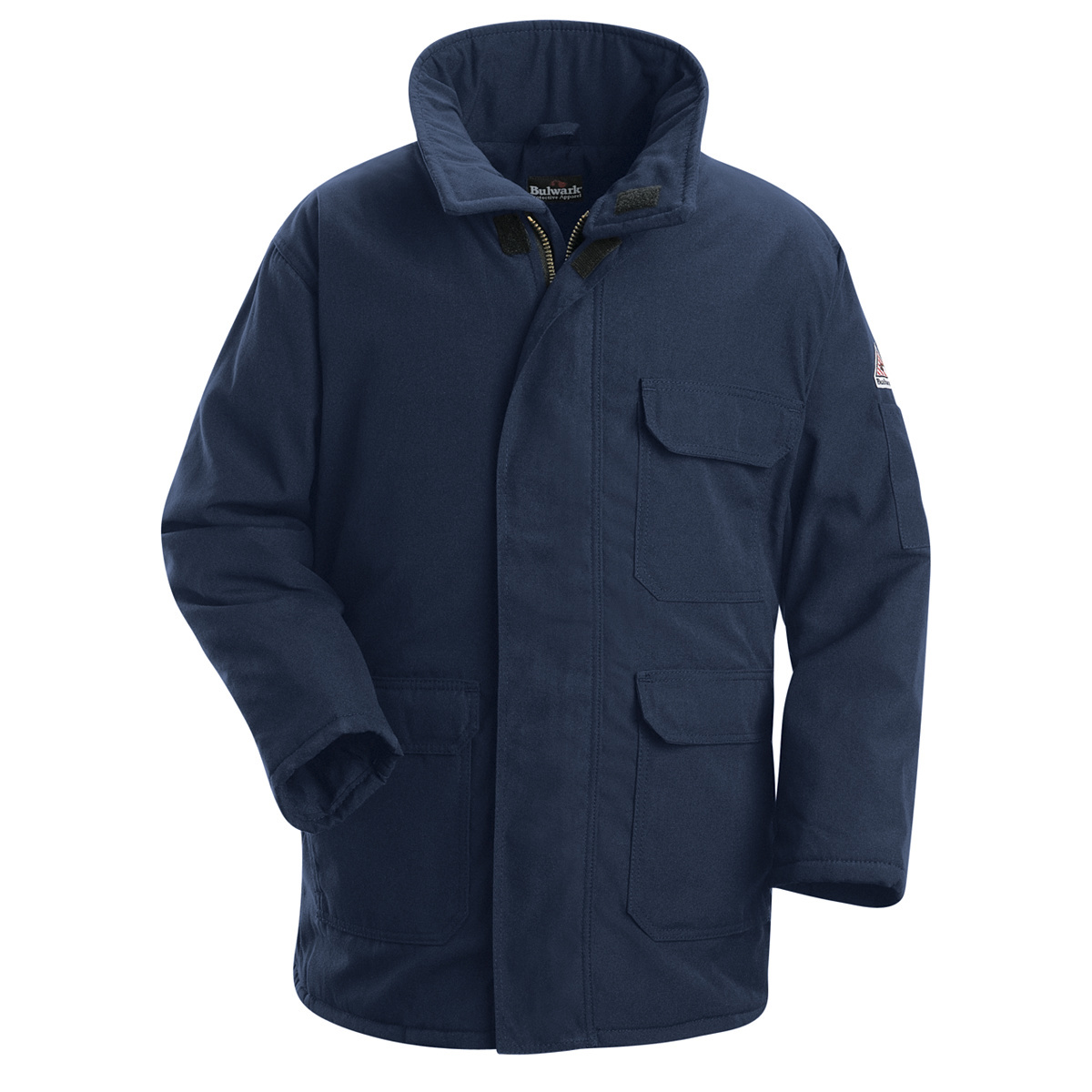 Bulwark® Small| Regular Navy Blue Nomex® IIIA/Nomex® Aramid/Kevlar® Aramid Water Repellent Flame Resistant Parka With Meta-Arami