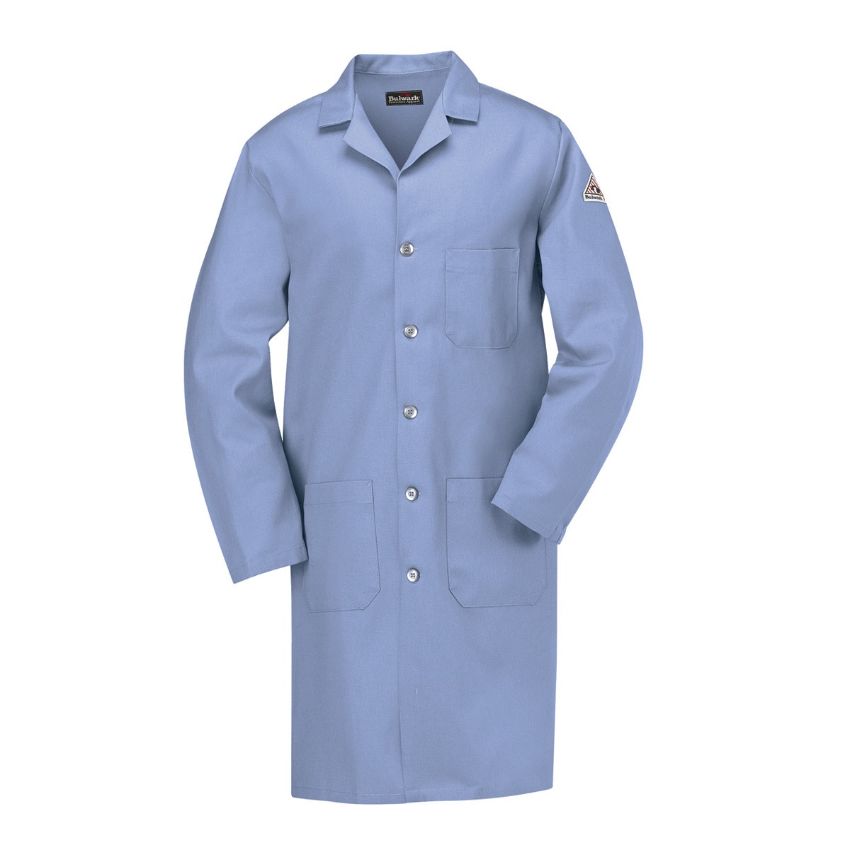 Bulwark® 3X Regular Light Blue EXCEL FR® Cotton Flame Resistant Lab Coat With Button Front Closure