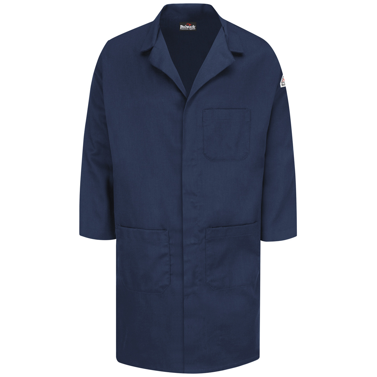 Bulwark® X-Large Regular Navy Blue Cotton/Nylon Flame Resistant Lab Coat With Snap Front Closure