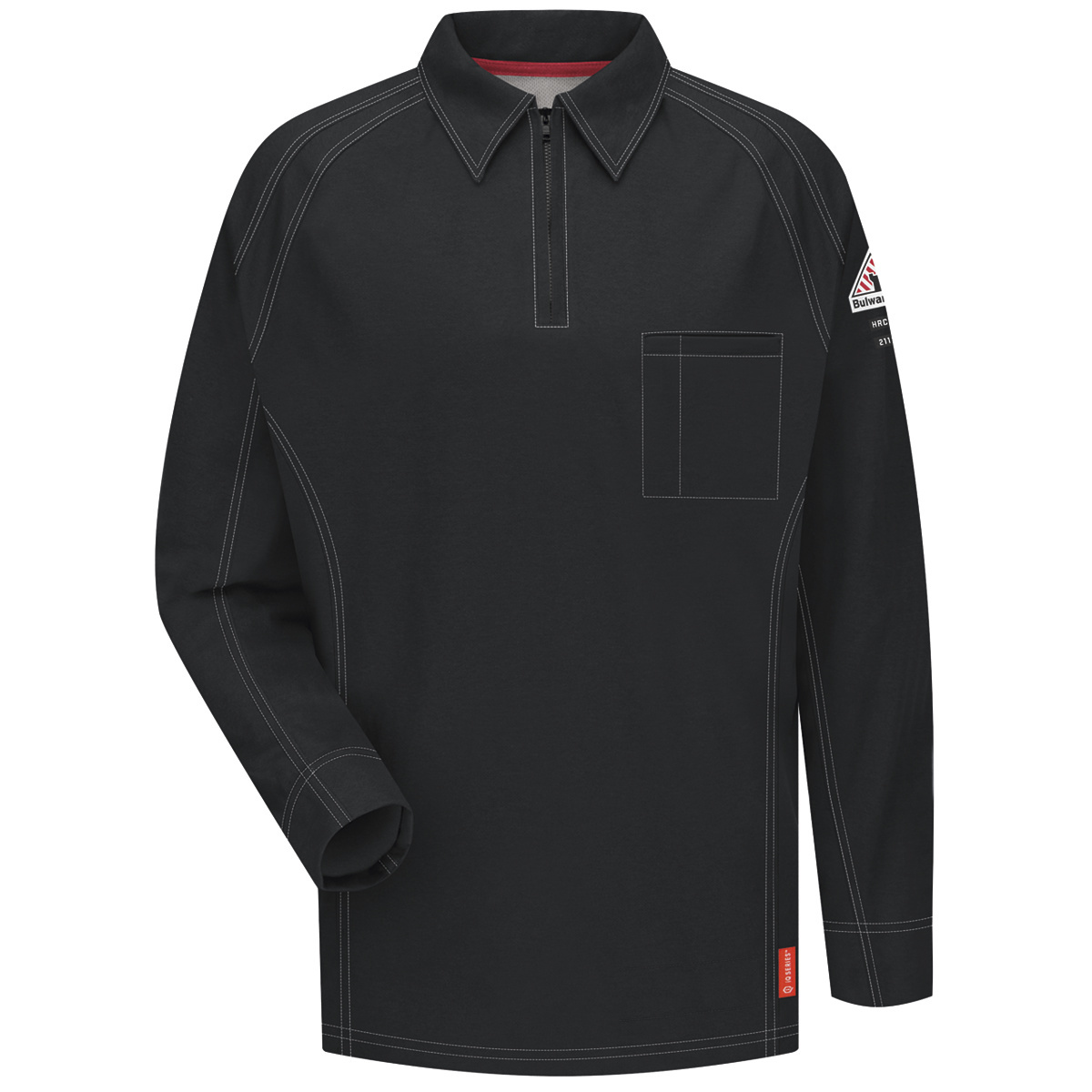 Bulwark® Large Tall Black Westex G2™ fabrics by Milliken®/Cotton/Polyester/Polyoxadiazole Flame Resistant Polo With Zipper Front
