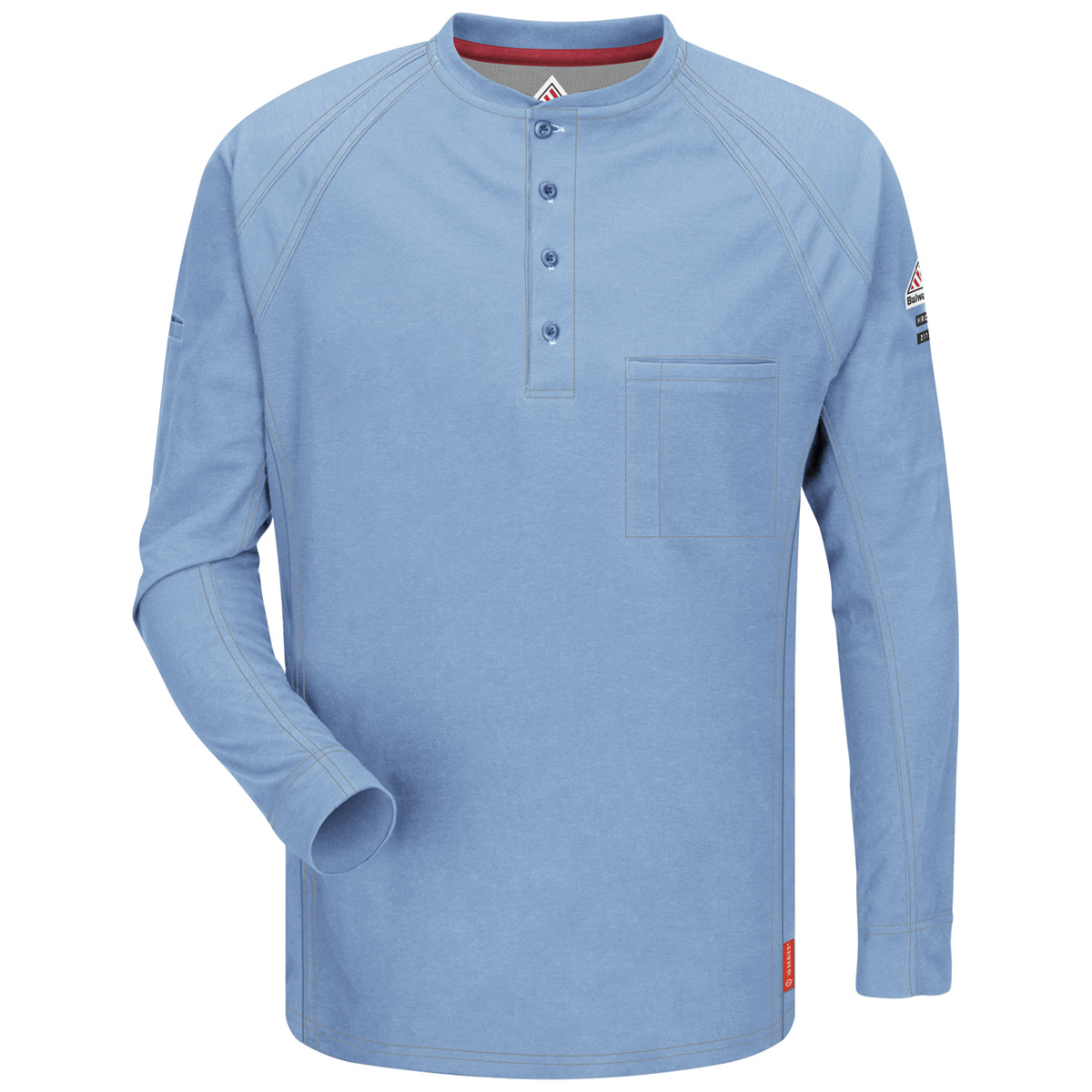 Bulwark® X-Large Tall Light Blue Westex G2™ fabrics by Milliken®/Cotton/Polyester/Polyoxadiazole Flame Resistant Henley Shirt Wi