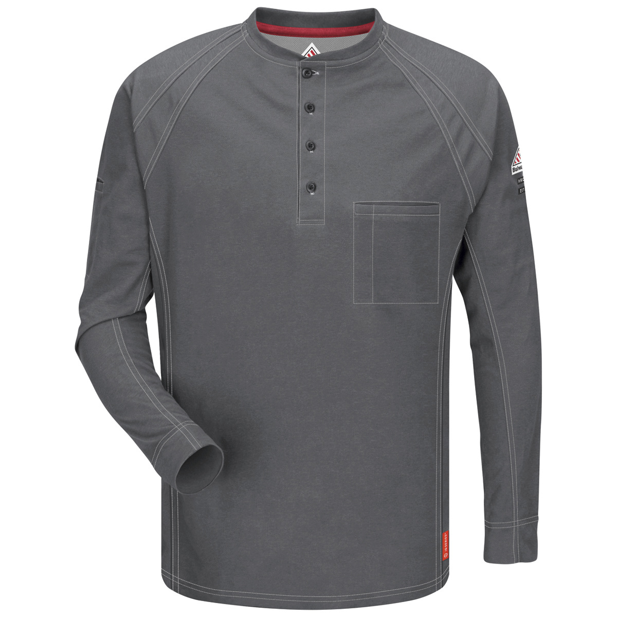 Bulwark® Medium Regular Charcoal Westex G2™ fabrics by Milliken®/Cotton/Polyester/Polyoxadiazole Flame Resistant Henley Shirt Wi