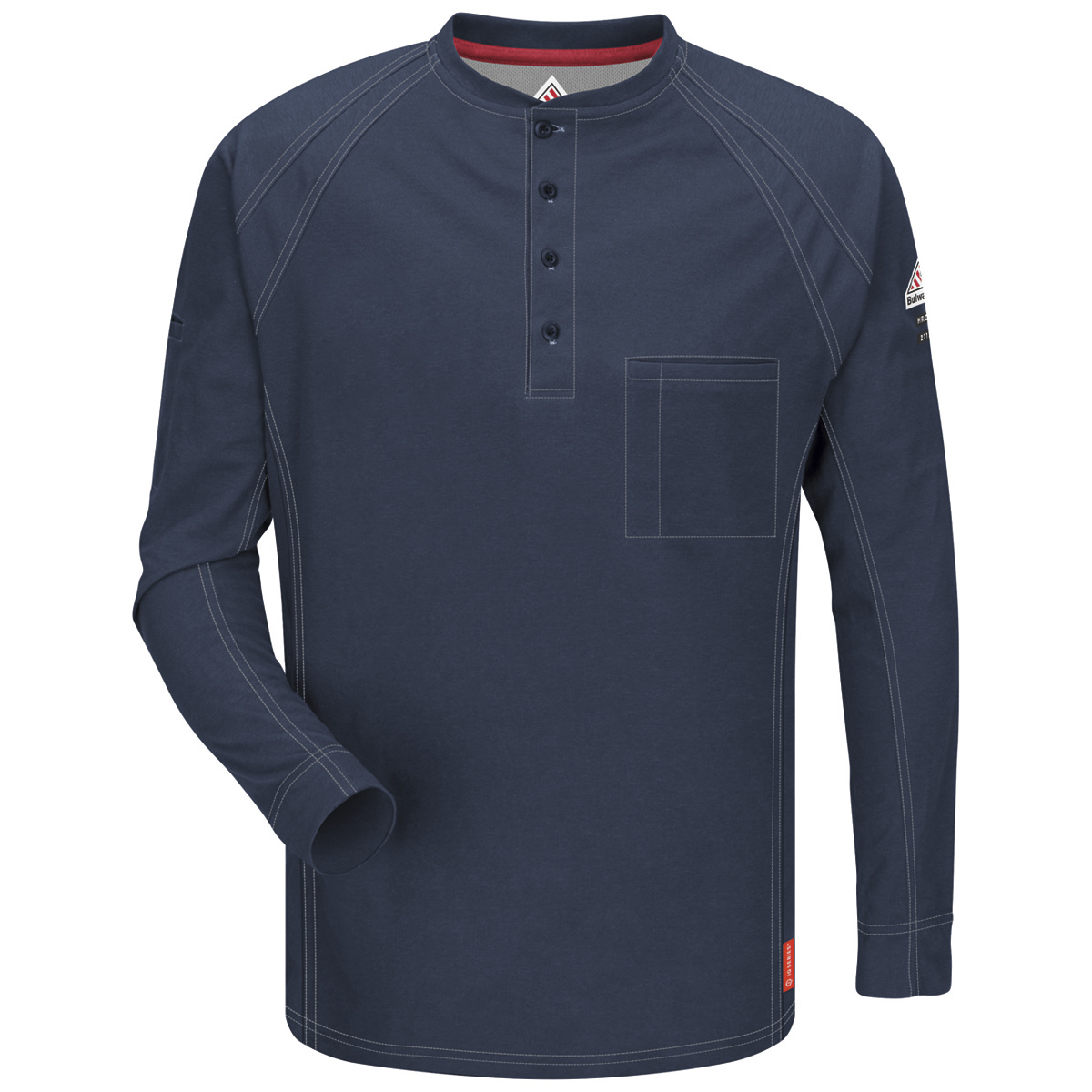 Bulwark® Small| Regular Dark Blue Westex G2™ fabrics by Milliken®/Cotton/Polyester/Polyoxadiazole Flame Resistant Henley Shirt W