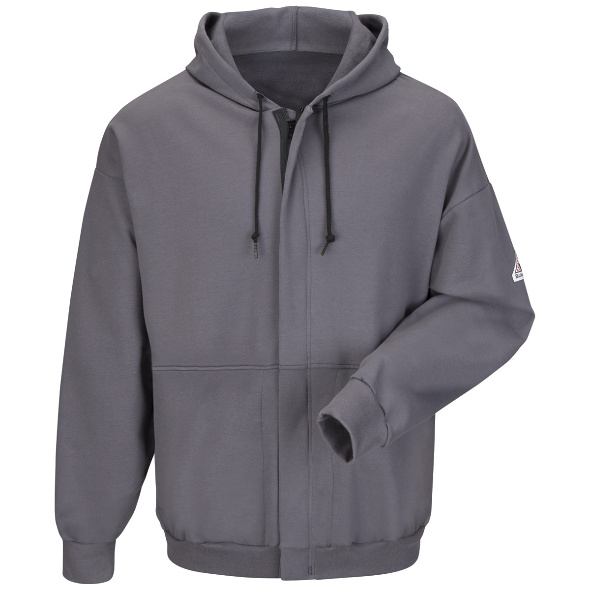 Bulwark® 4X Regular Charcoal Cotton/Spandex Brushed Fleece Flame Resistant Hooded Sweatshirt With Zipper Front Closure