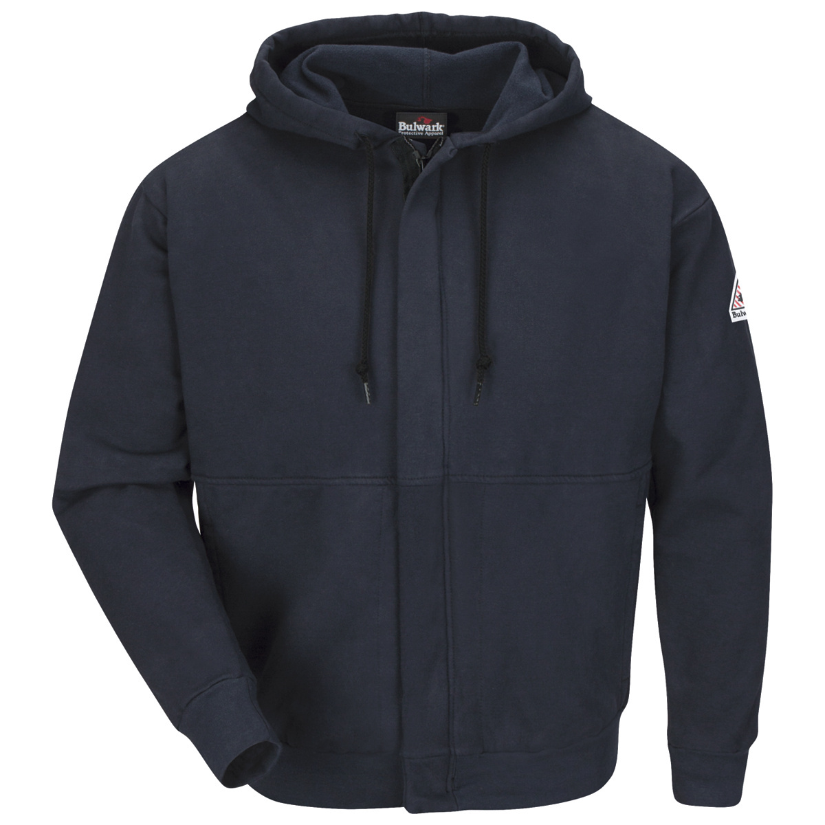 Bulwark® 3X Tall Navy Blue Cotton/Spandex Brushed Fleece Flame Resistant Hooded Sweatshirt With Zipper Front Closure