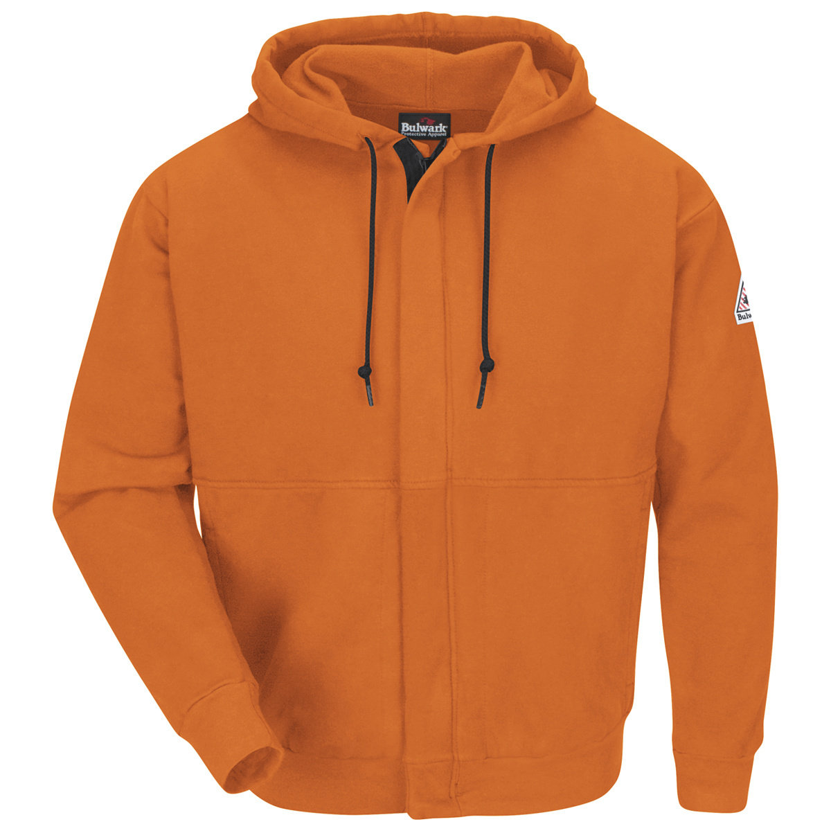 Bulwark® 5X Regular Orange Cotton/Spandex Brushed Fleece Flame Resistant Hooded Sweatshirt With Zipper Front Closure Bulwark® 5X Regular Orange Cotton/Spandex Brushed Fleece Flame Resistant Hooded Sweatshirt With Zipper Front Closure