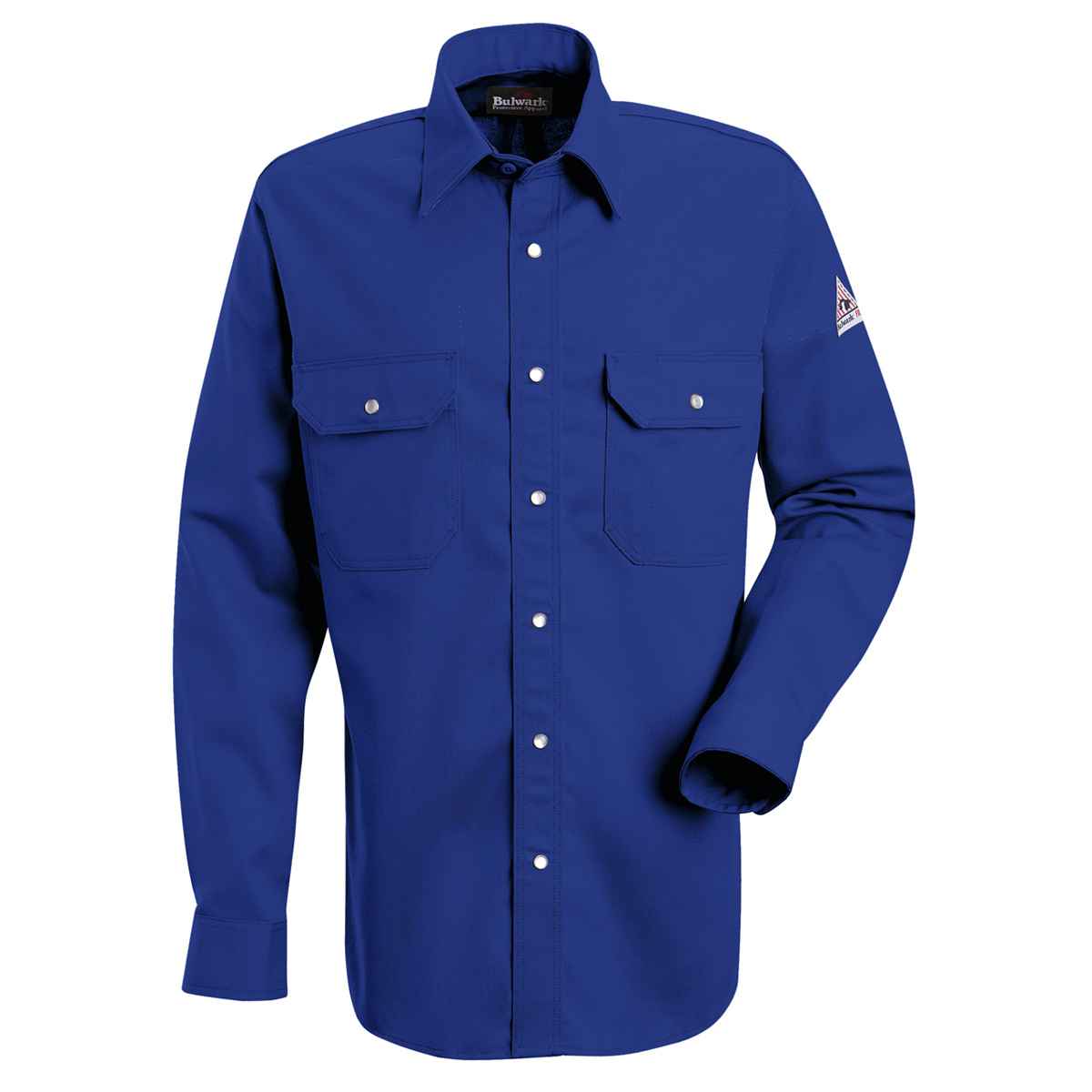Bulwark® Large Regular Royal Blue EXCEL FR® Cotton Flame Resistant Uniform Shirt With Snap Front Closure