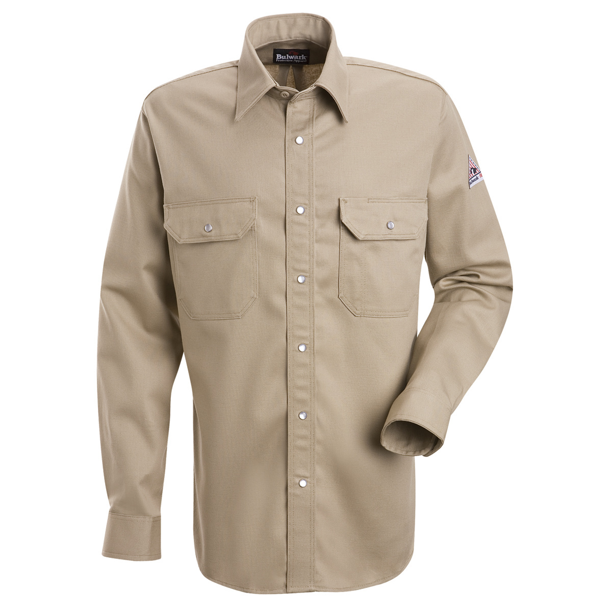 Bulwark® X-Large Regular Tan EXCEL FR® Cotton Flame Resistant Uniform Shirt With Snap Front Closure