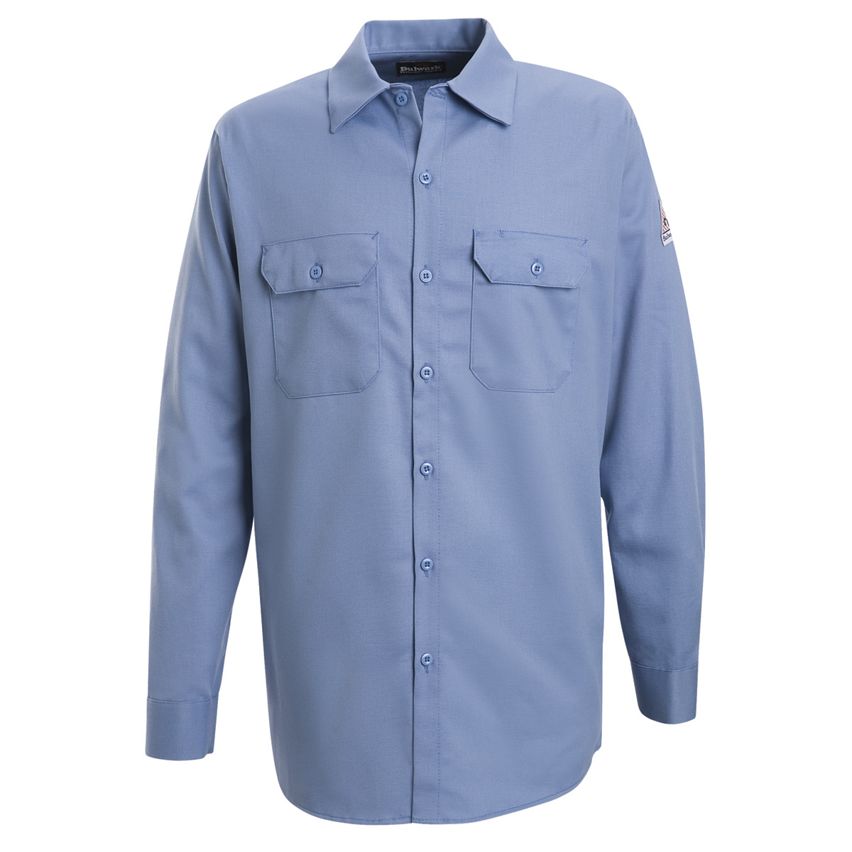 Bulwark® Large Regular Light Blue EXCEL FR® Cotton Flame Resistant Work Shirt With Button Front Closure