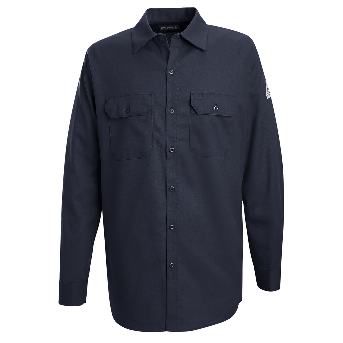 Bulwark® 4X Tall Navy Blue EXCEL FR® Cotton Flame Resistant Work Shirt With Button Front Closure