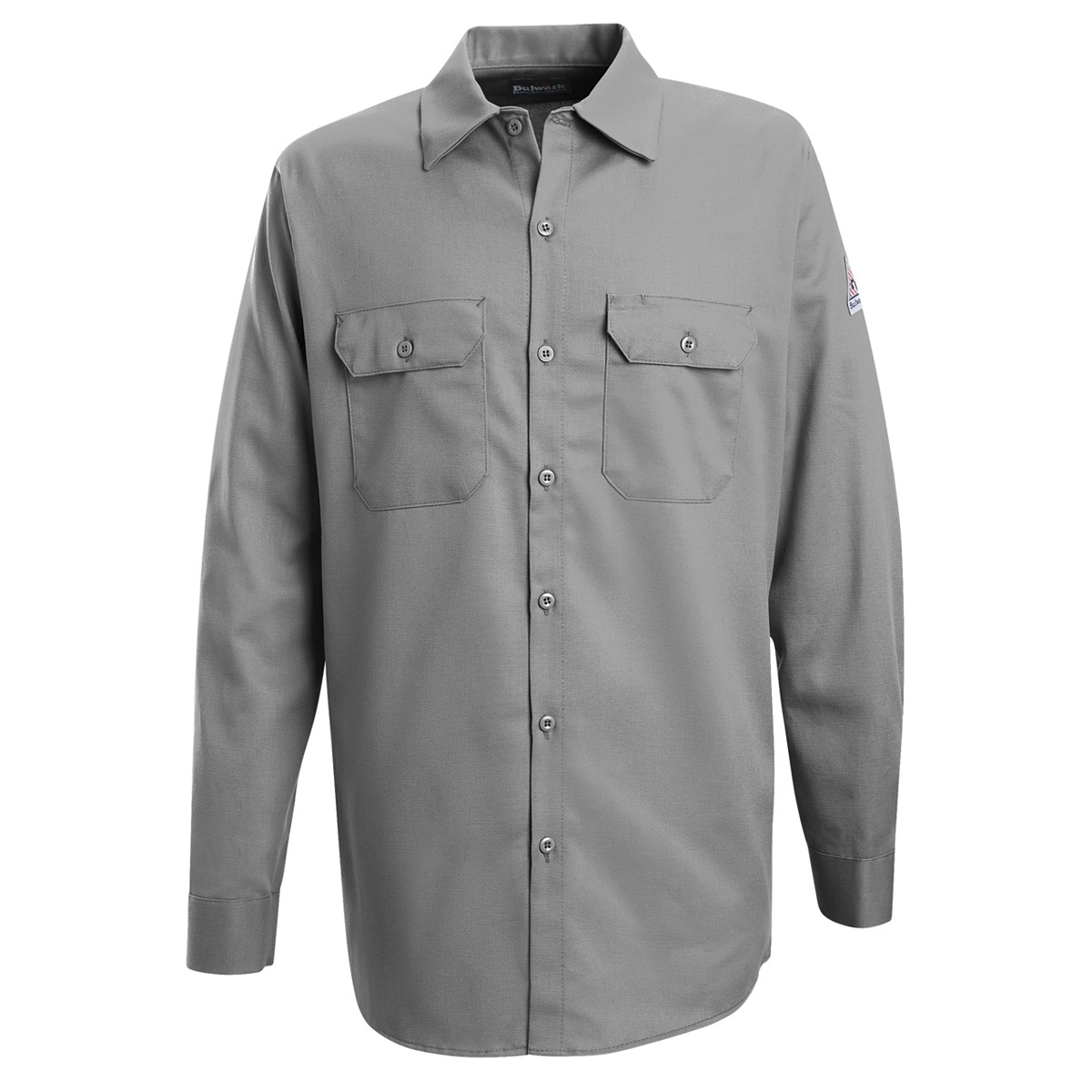 Bulwark® 2X Regular Silver Gray EXCEL FR® Cotton Flame Resistant Work Shirt With Button Front Closure
