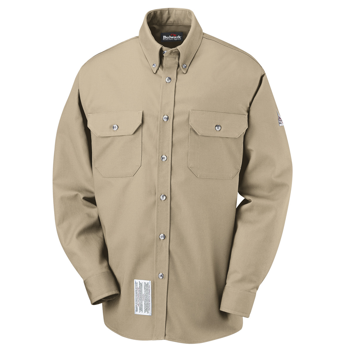 Bulwark® X-Large Tall Khaki Westex Ultrasoft®/Cotton/Nylon Flame Resistant Dress Shirt With Button Front Closure