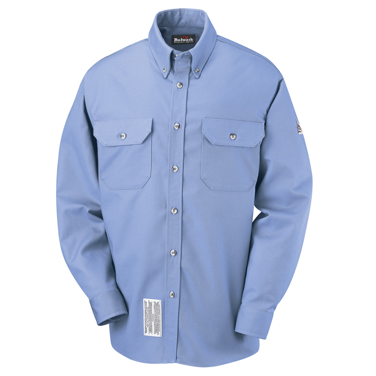 Bulwark® Large Tall Light Blue Westex Ultrasoft®/Cotton/Nylon Flame Resistant Dress Shirt With Button Front Closure