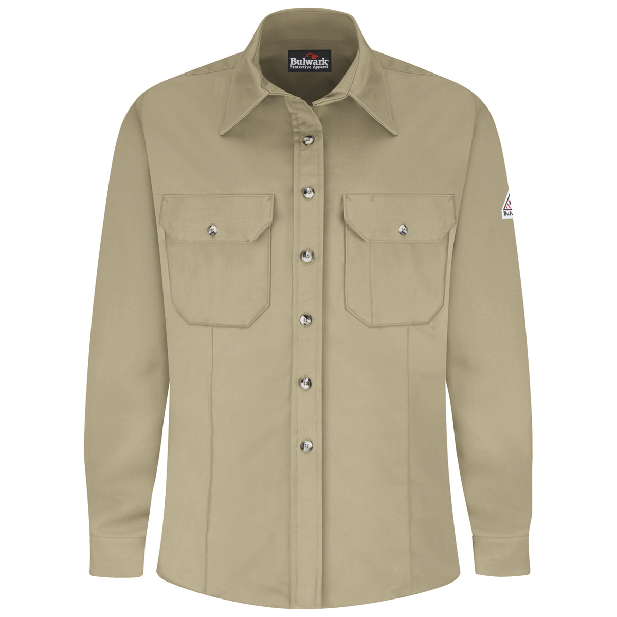 Bulwark® 2X Regular Khaki Westex Ultrasoft®/Cotton/Nylon Flame Resistant Dress Shirt With Button Front Closure