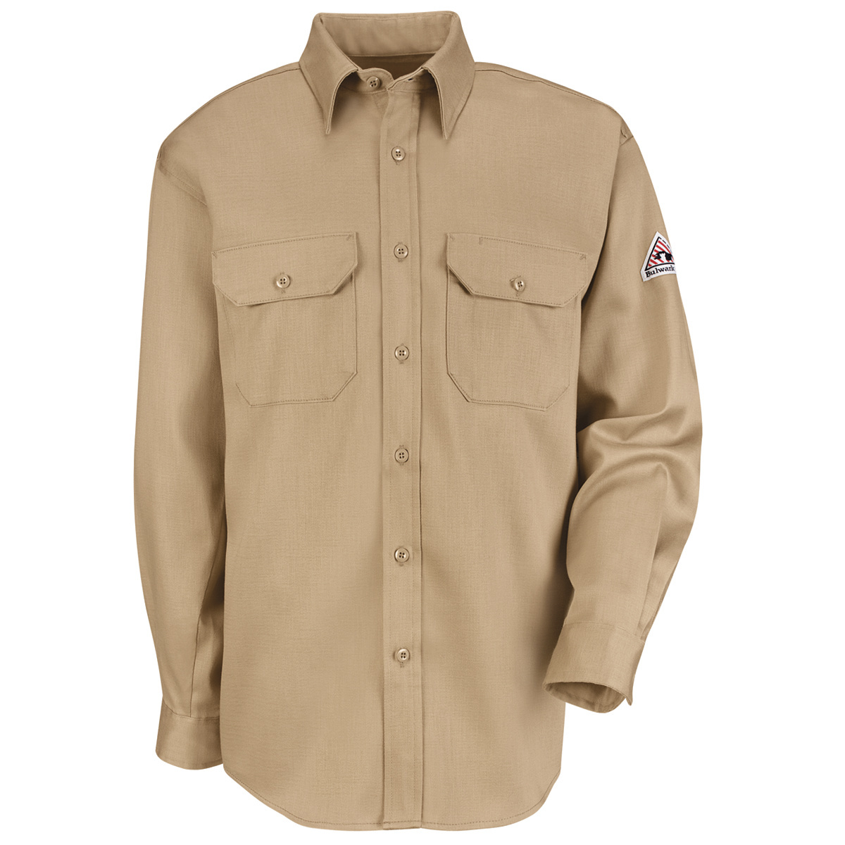 Bulwark® 3X Tall Khaki EXCEL FR® ComforTouch® Flame Resistant Uniform Shirt With Button Front Closure