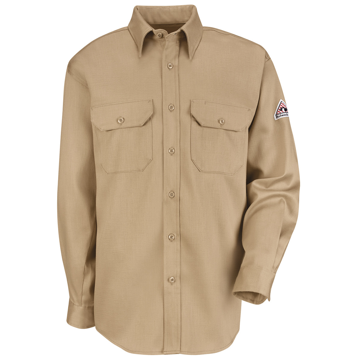 Bulwark® 2X Regular Khaki EXCEL FR® ComforTouch® Flame Resistant Uniform Shirt With Button Front Closure