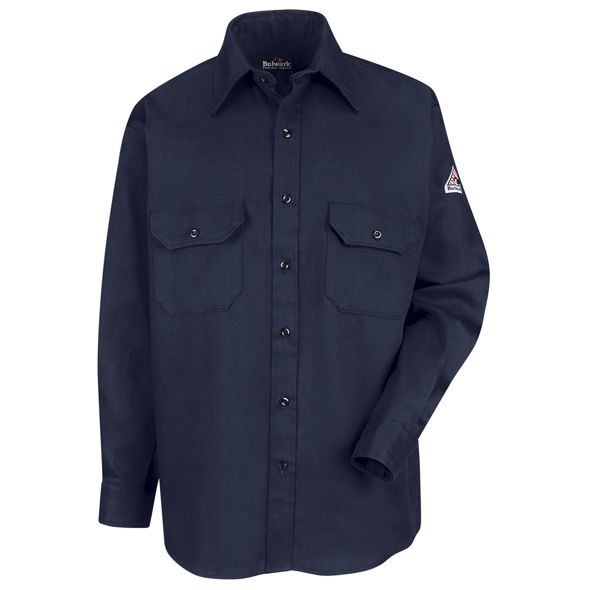 Bulwark® Small| Regular Navy Blue EXCEL FR® ComforTouch® Flame Resistant Uniform Shirt With Button Front Closure