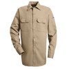 Bulwark® Small| Regular Khaki EXCEL FR® ComforTouch® Flame Resistant Uniform Shirt With Button Front Closure