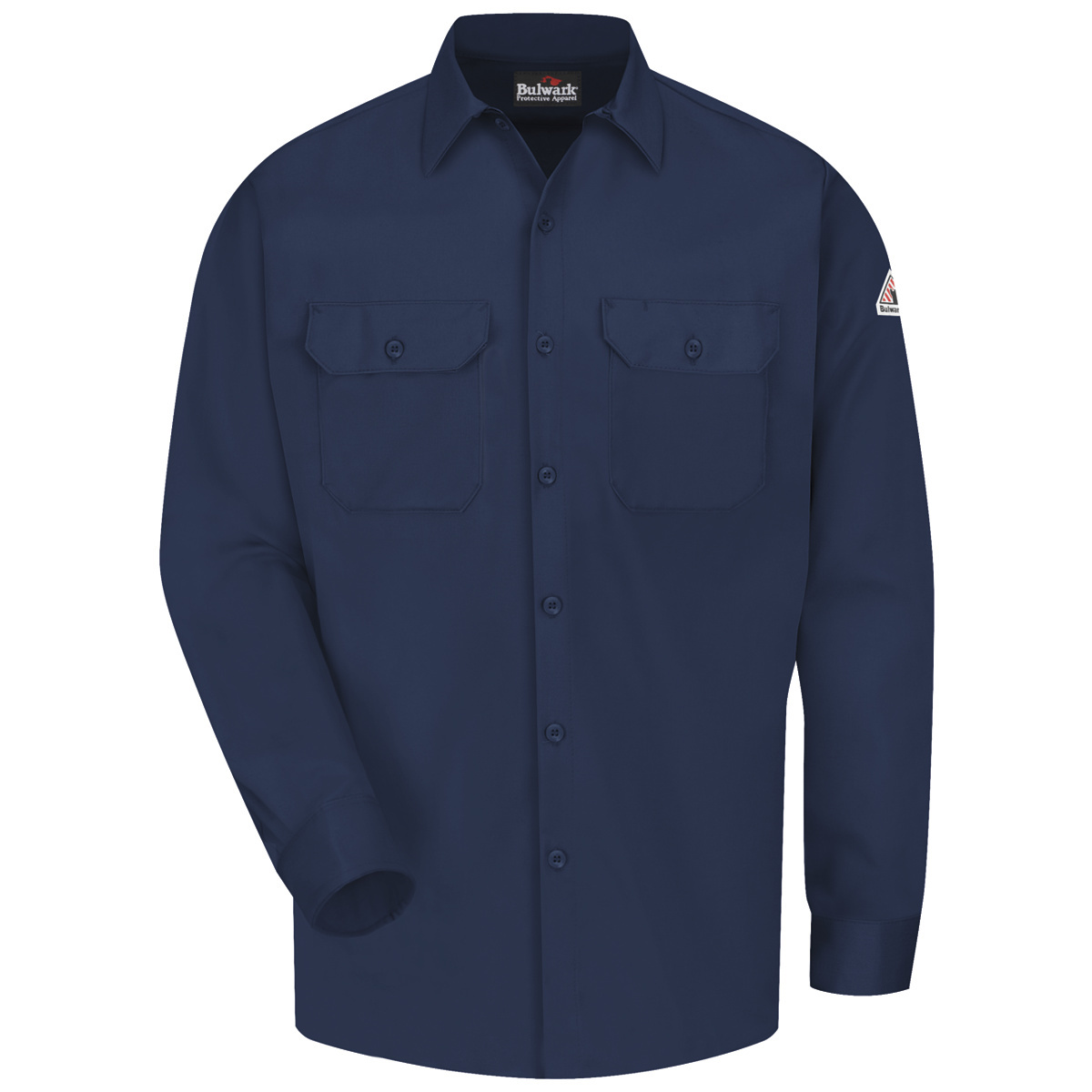 Bulwark® Medium Regular Navy Blue Westex Ultrasoft®/Cotton/Nylon Flame Resistant Work Shirt With Button Front Closure
